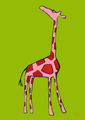 Girafe color&eacute;e sur fond vibrant